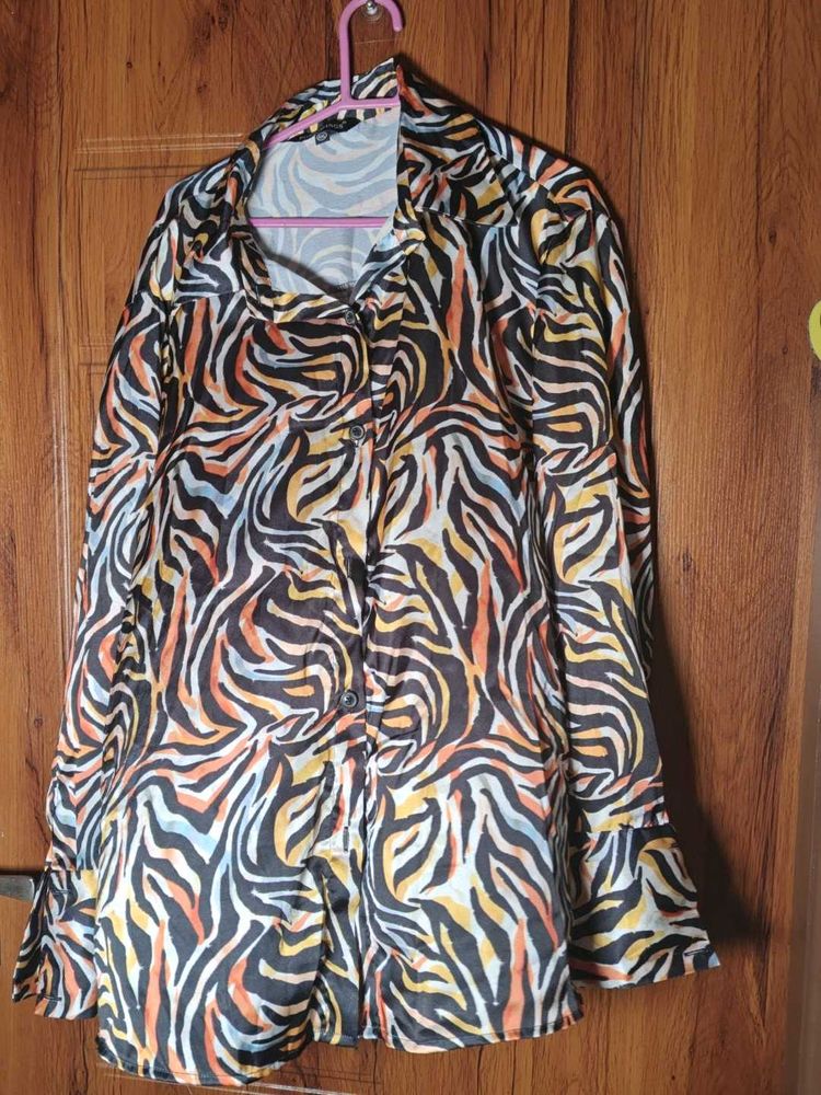 Free delivery - Zebra Print Button-Up Shirt