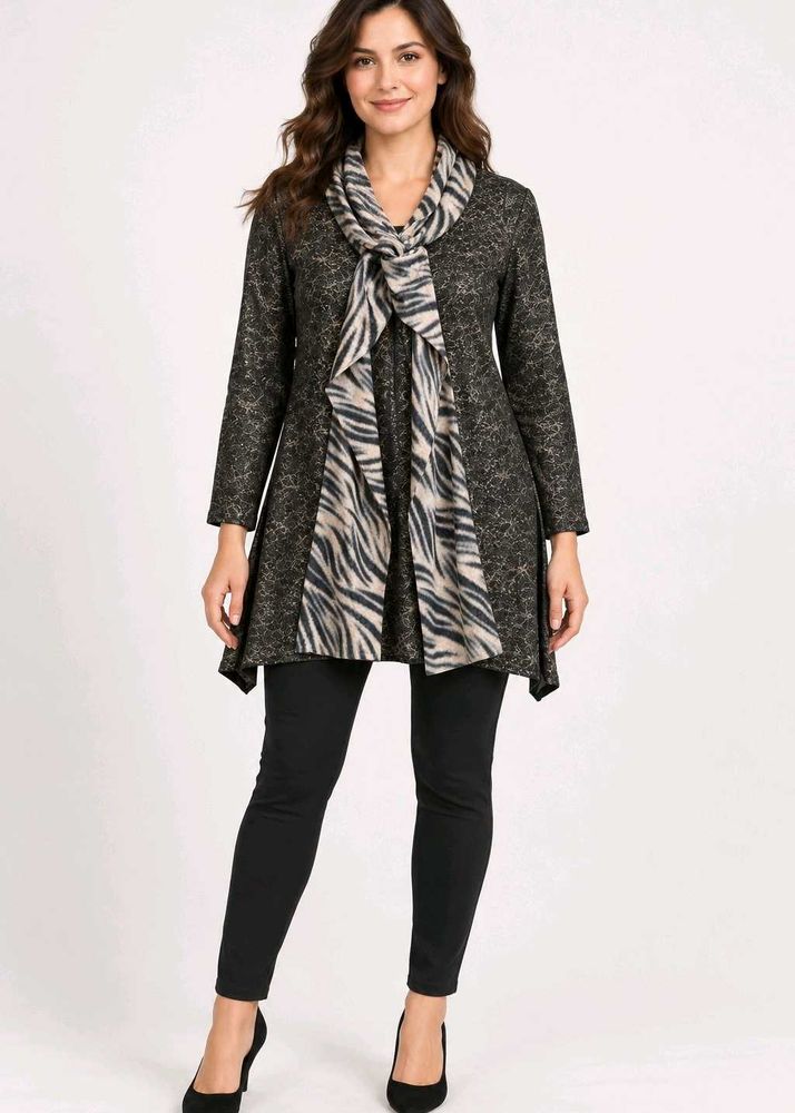 Stylish Tunic Top with sewed Scarf
