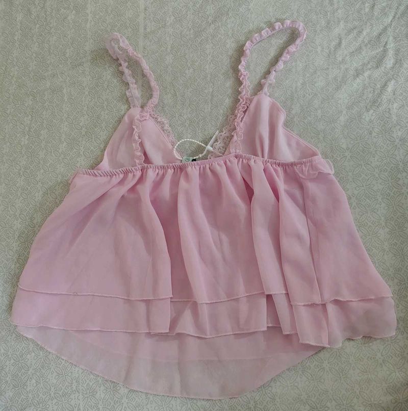 Pink Ruffled Camisole Top