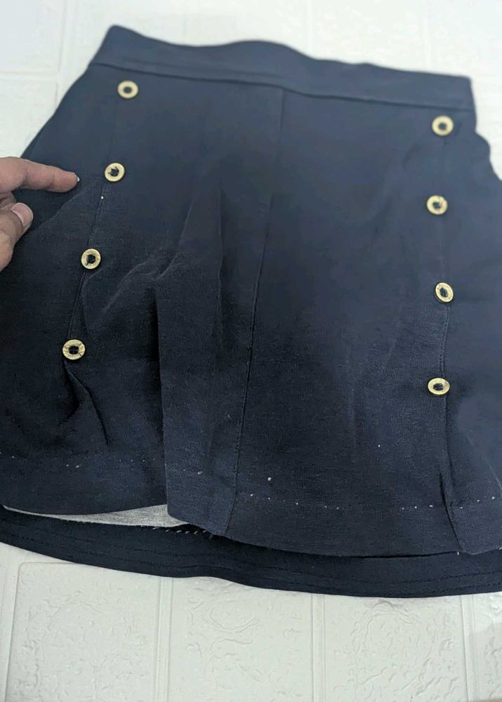 3 SKIRTS....Stylish Navy Skirt with Gold Buttons