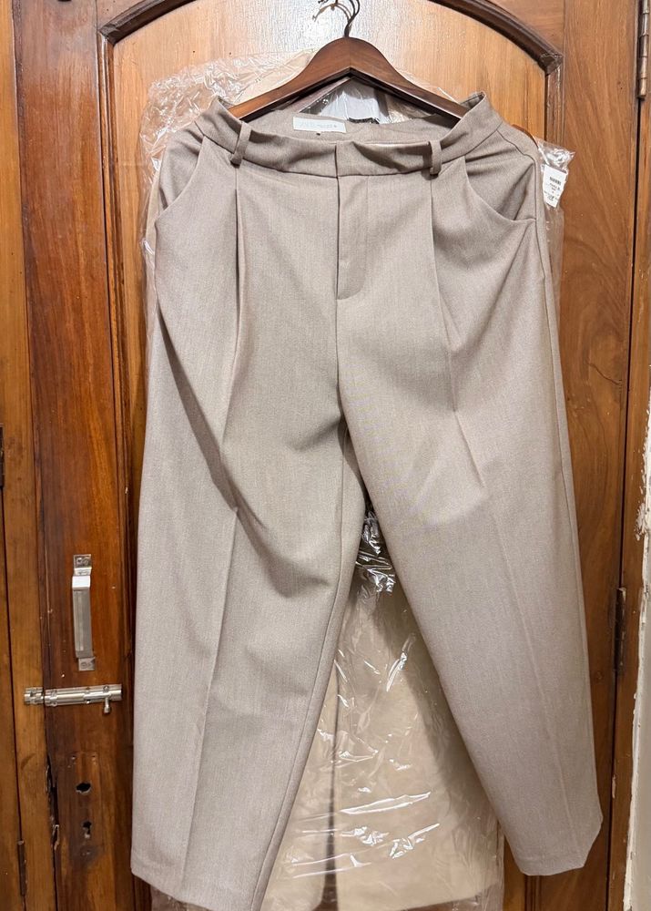 Classic Beige Tailored Trousers