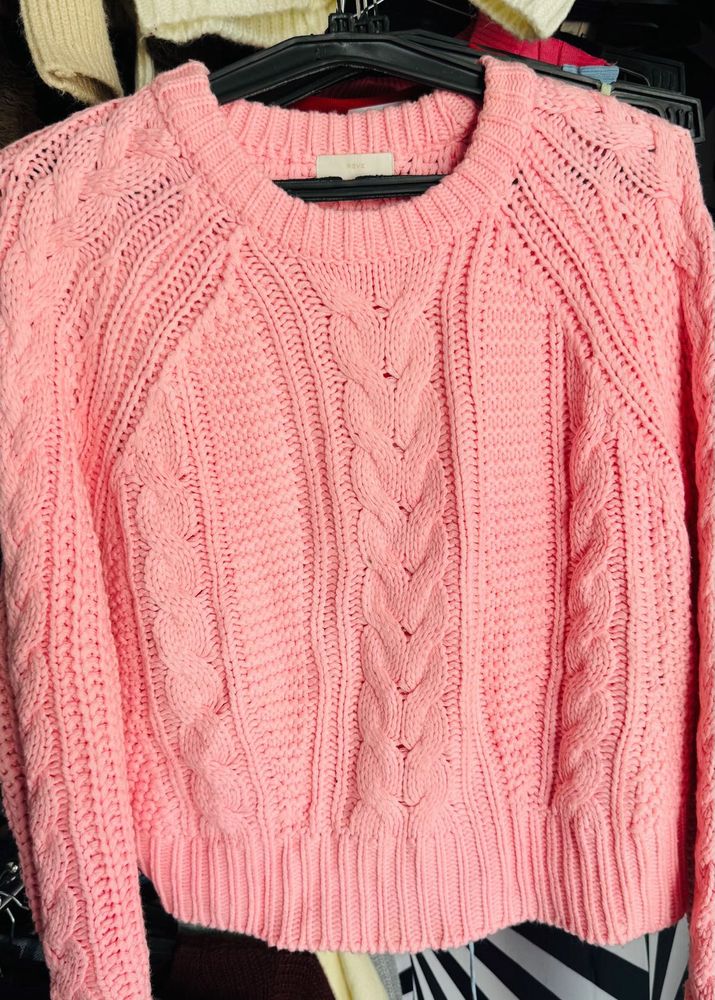 Knit Cropped Sweater Combo
