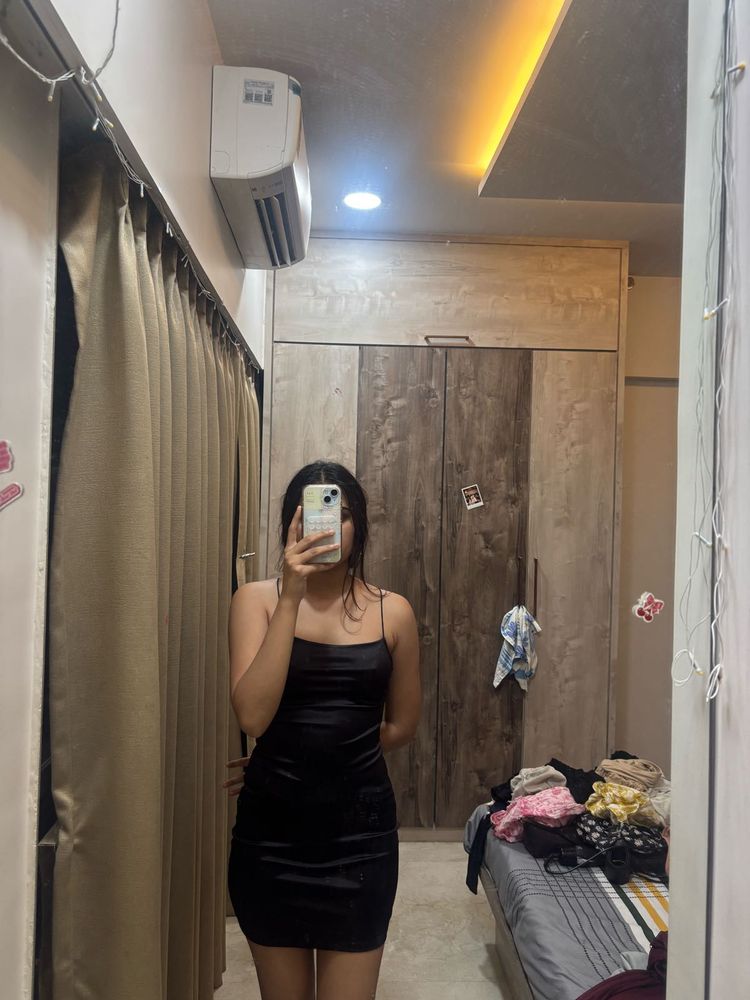 Sleek Black Slip Dress