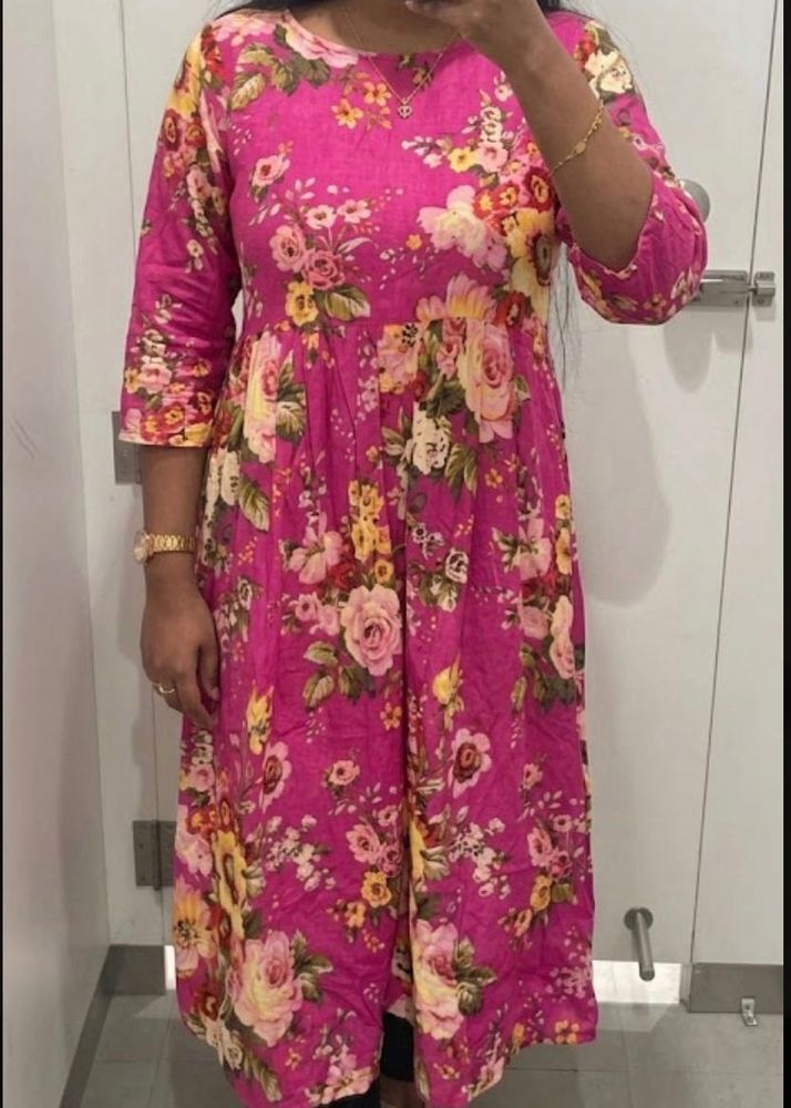 Vibrant Floral Print Maxi Dress