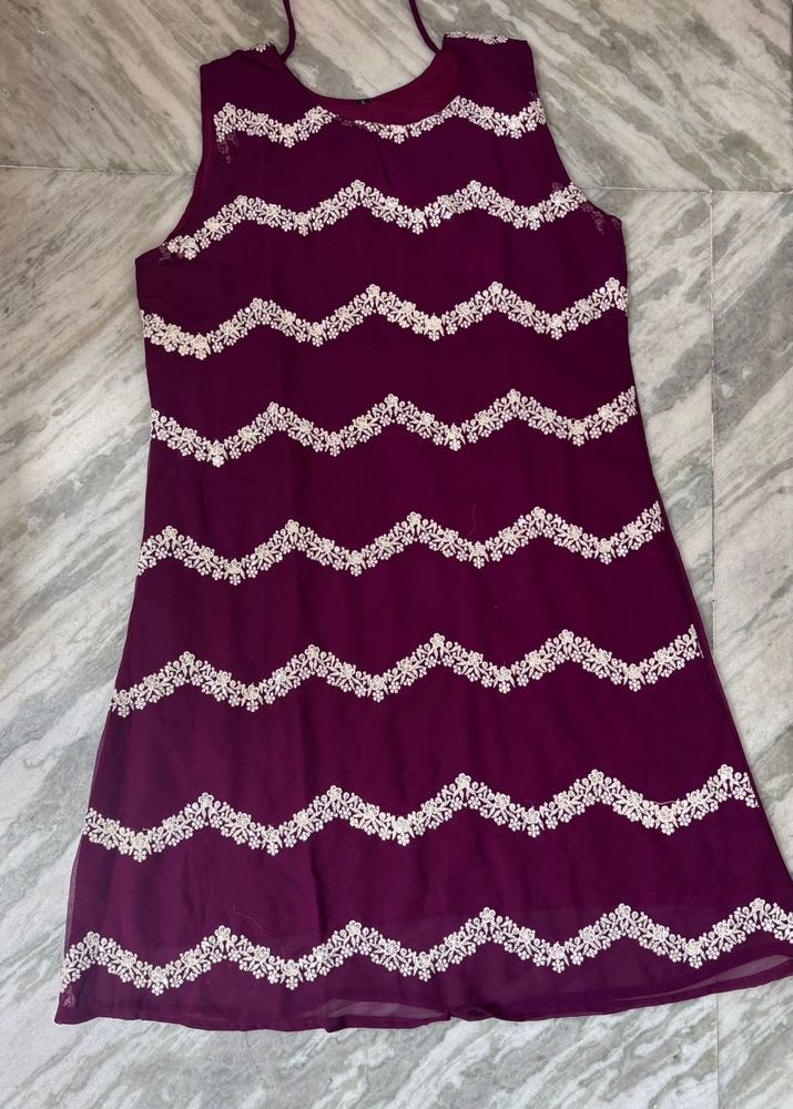 Elegant Purple Embellished Gown