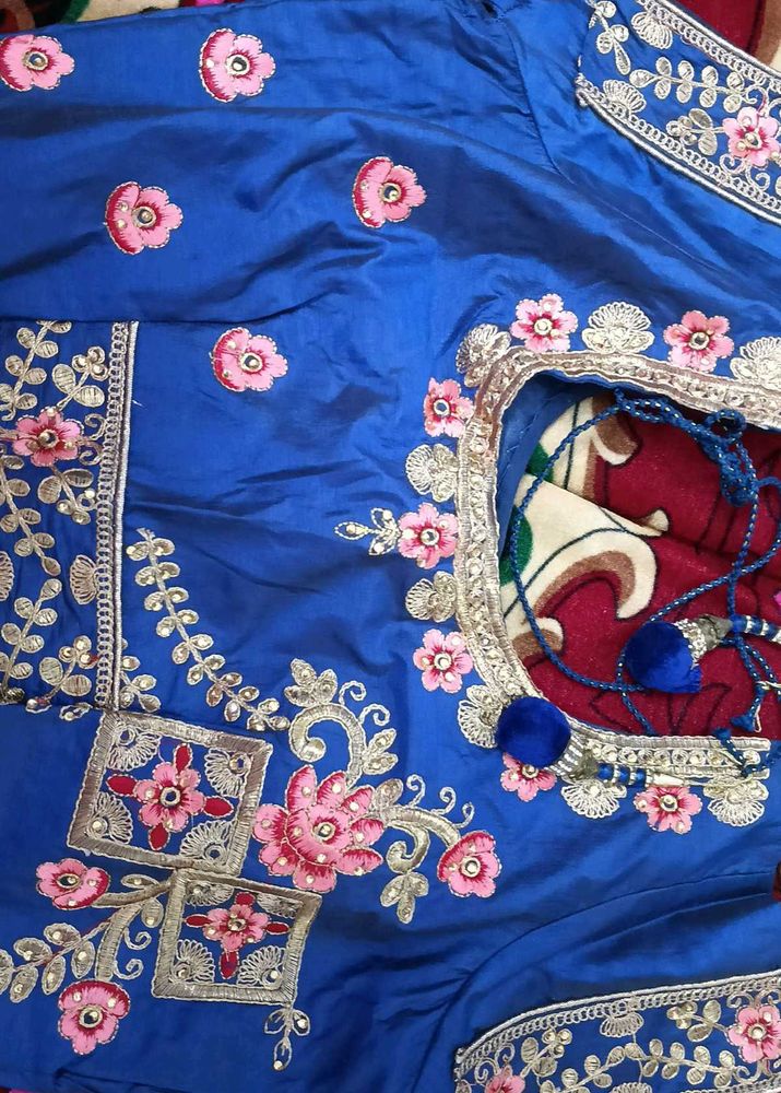 Price Drop Blue Lehnga Choli Three Piece.