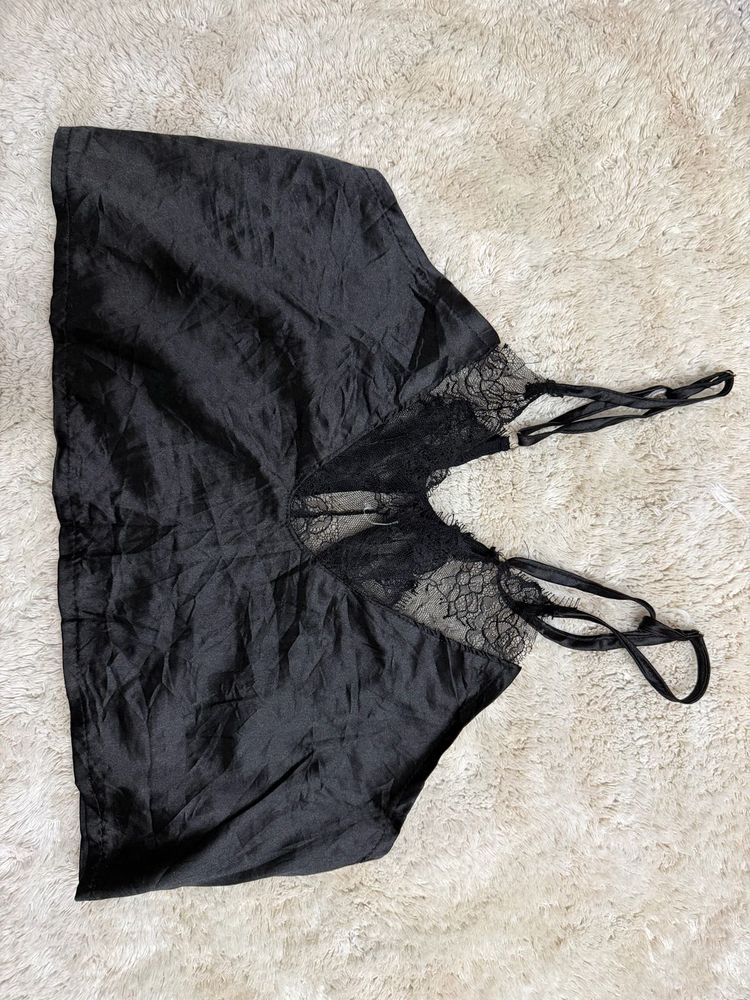 Black Lace Detail Cami Top