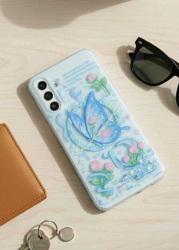 samsung A15 Blue Butterfly Phone Case