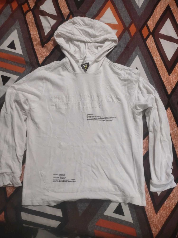Men's White Graphic Hoodie