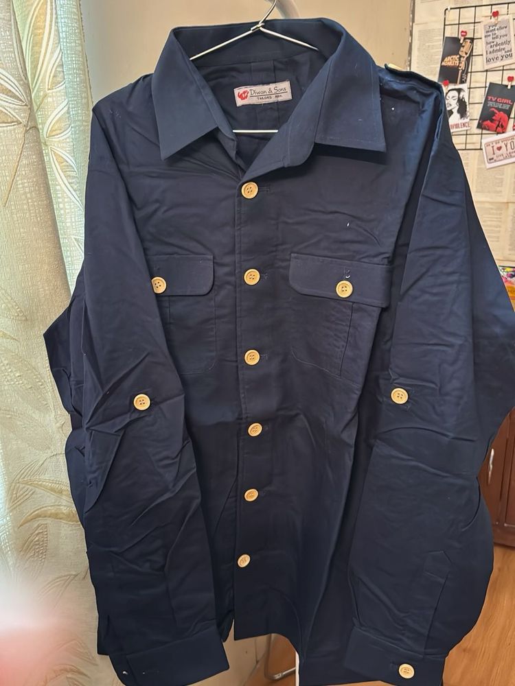 Classic Navy Blue Men's Shirt
