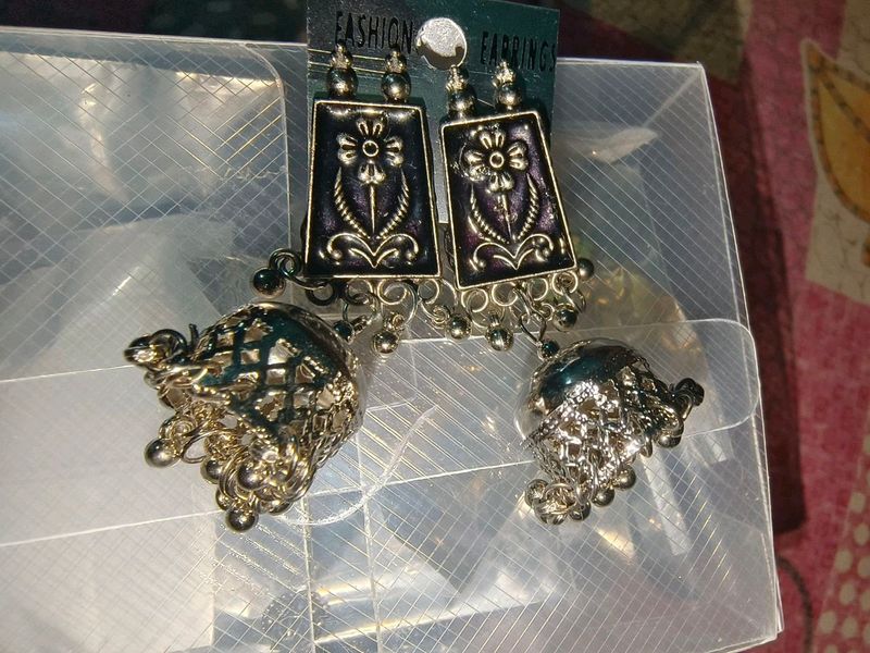 Ethnic Afghan Women Oxidised Earings