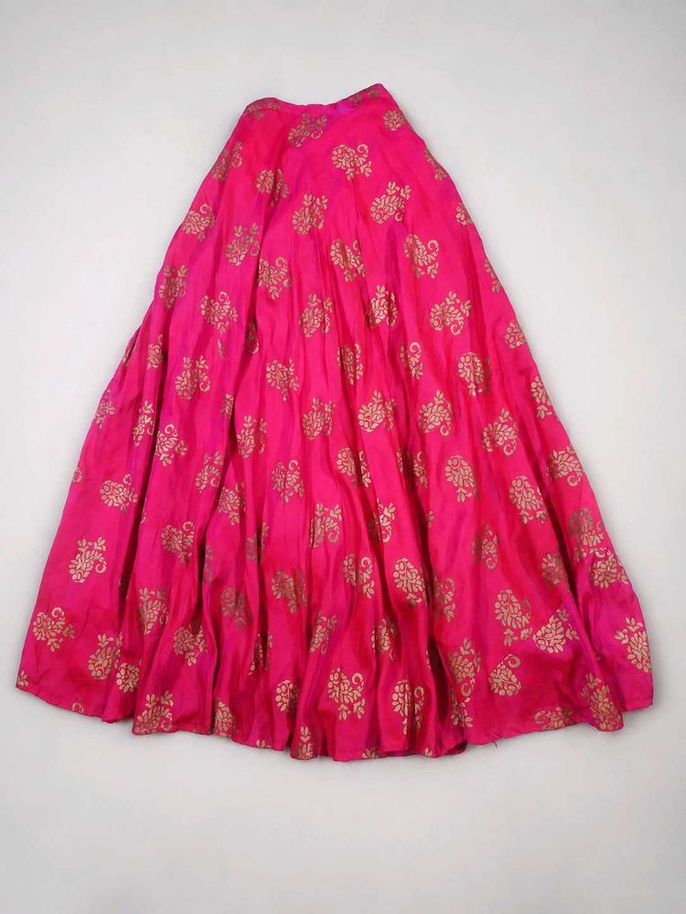 Elegant Ivory and Pink Brocade Gown