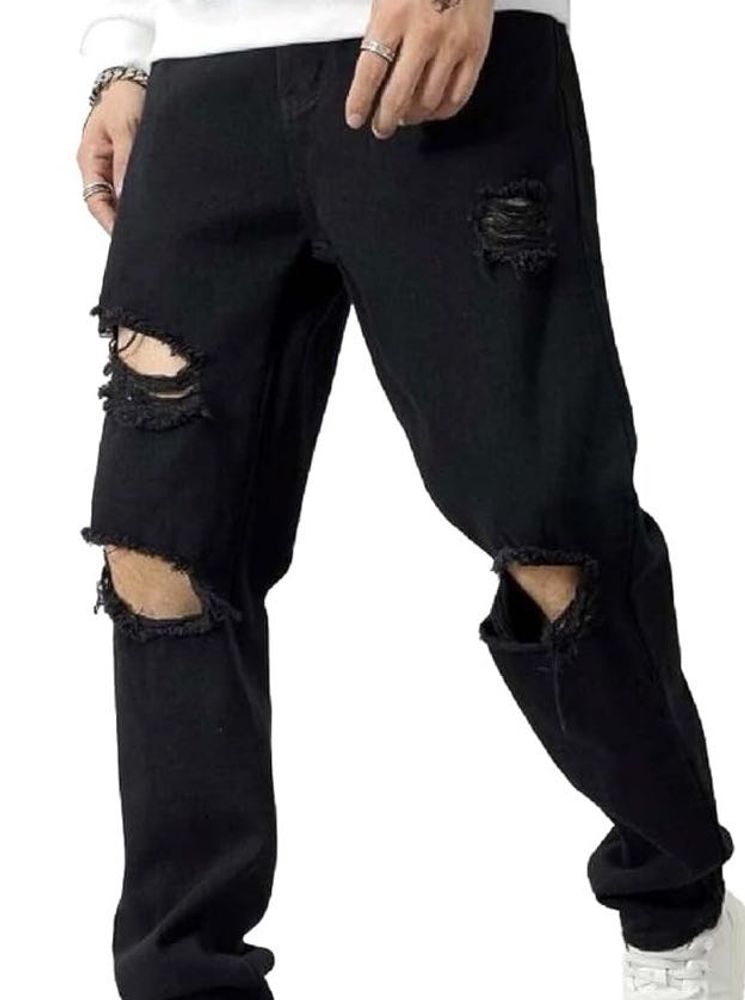 Men’s Black Ripped Jeans by B/Wolves