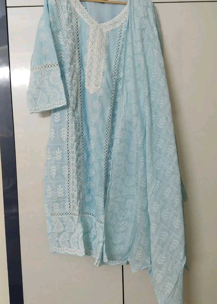 Light Blue Chikankari Kurta Set