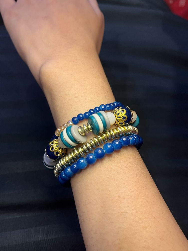 Blue Beads Bracelet (set of 4)