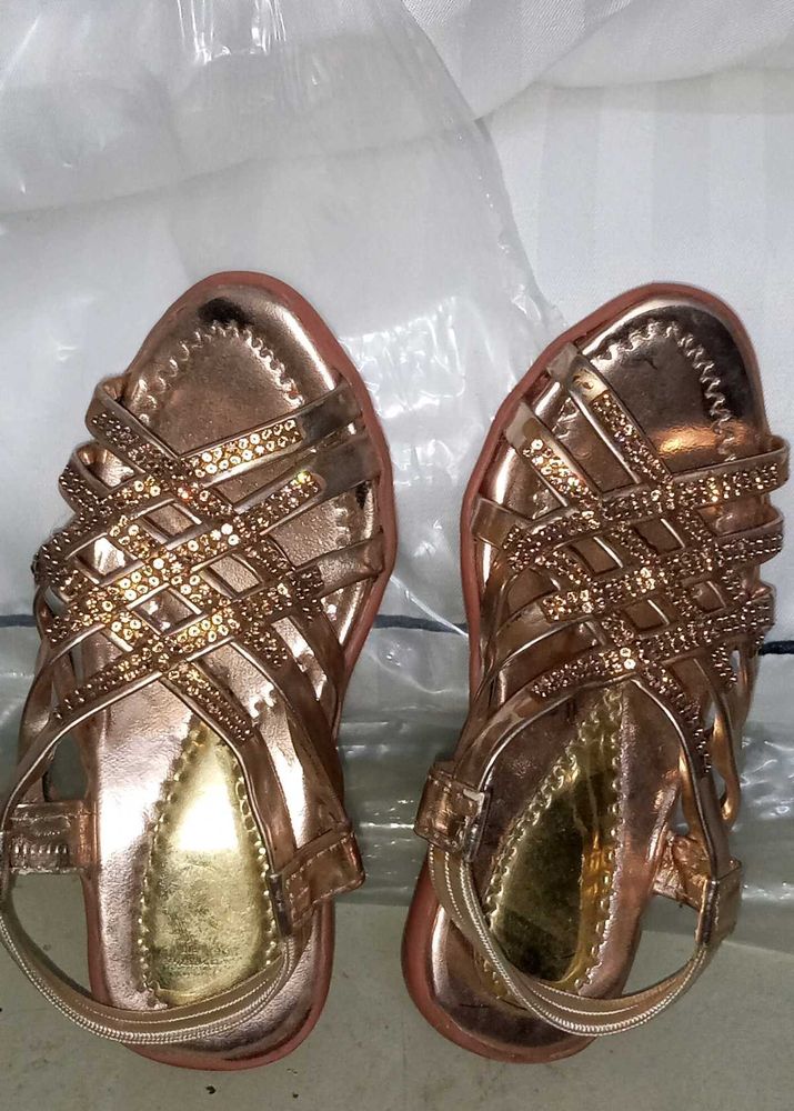 Sparkly Rose Gold Sandals