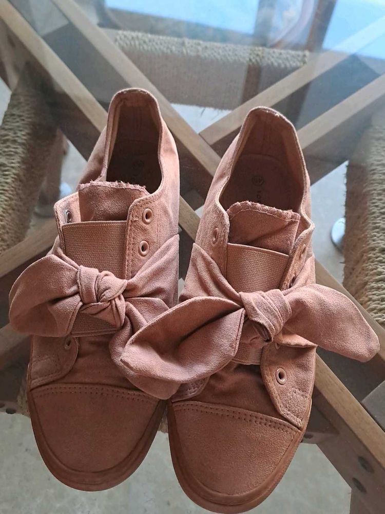 Bow Sneakers Suede Shoes