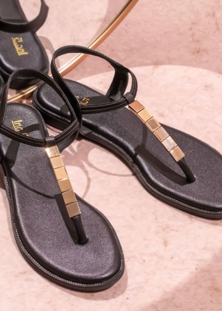 Black Inc.5 Flat Sandals- Size 40
