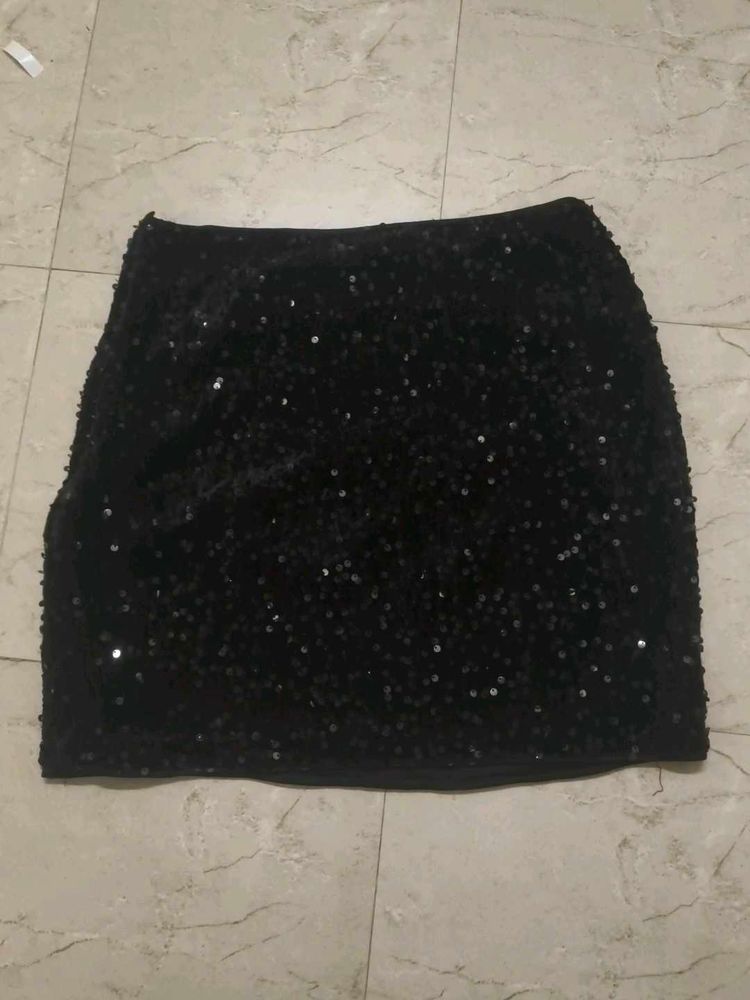 Sparkly Black Mini Skirt