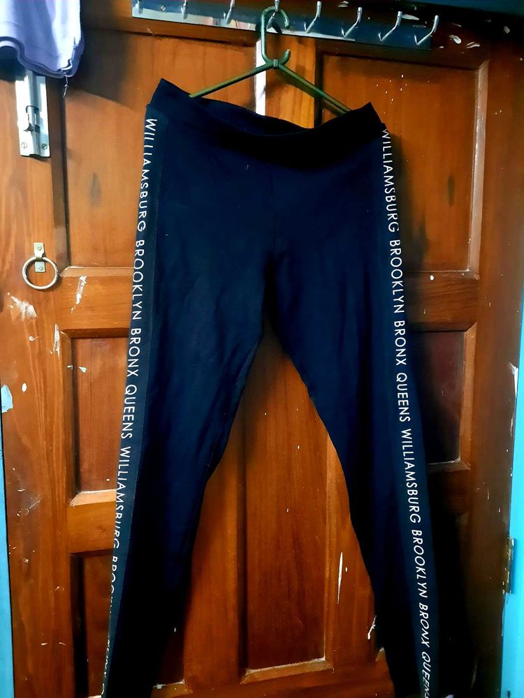 Black Leggings with Brooklyn Print