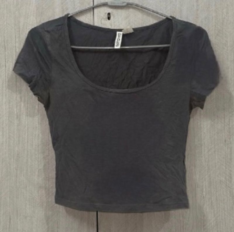 Grey Crop Top