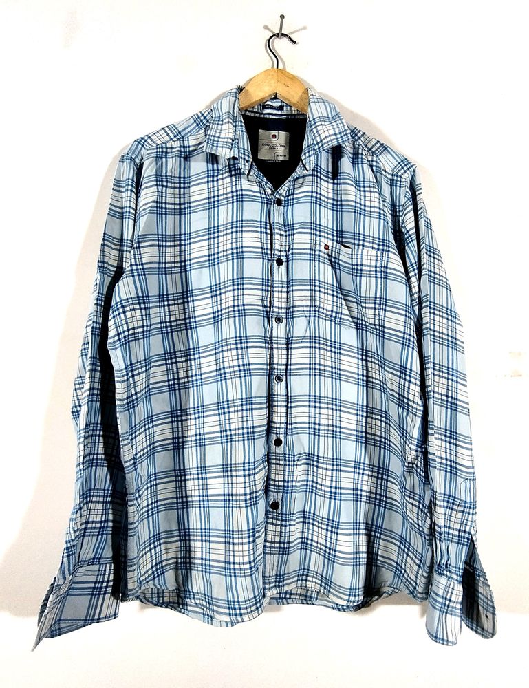 Blue And White Checks Shirt (Men's)