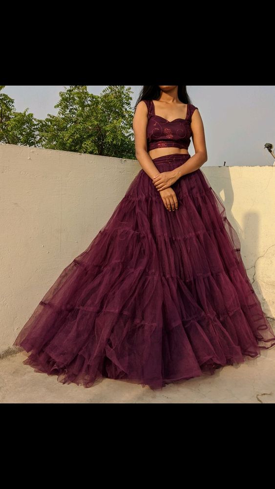 wine lehenga