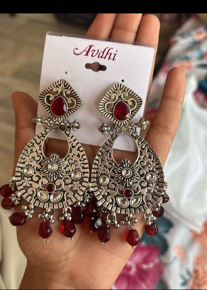 Stunning Oxidized Silver Dangle Earrings