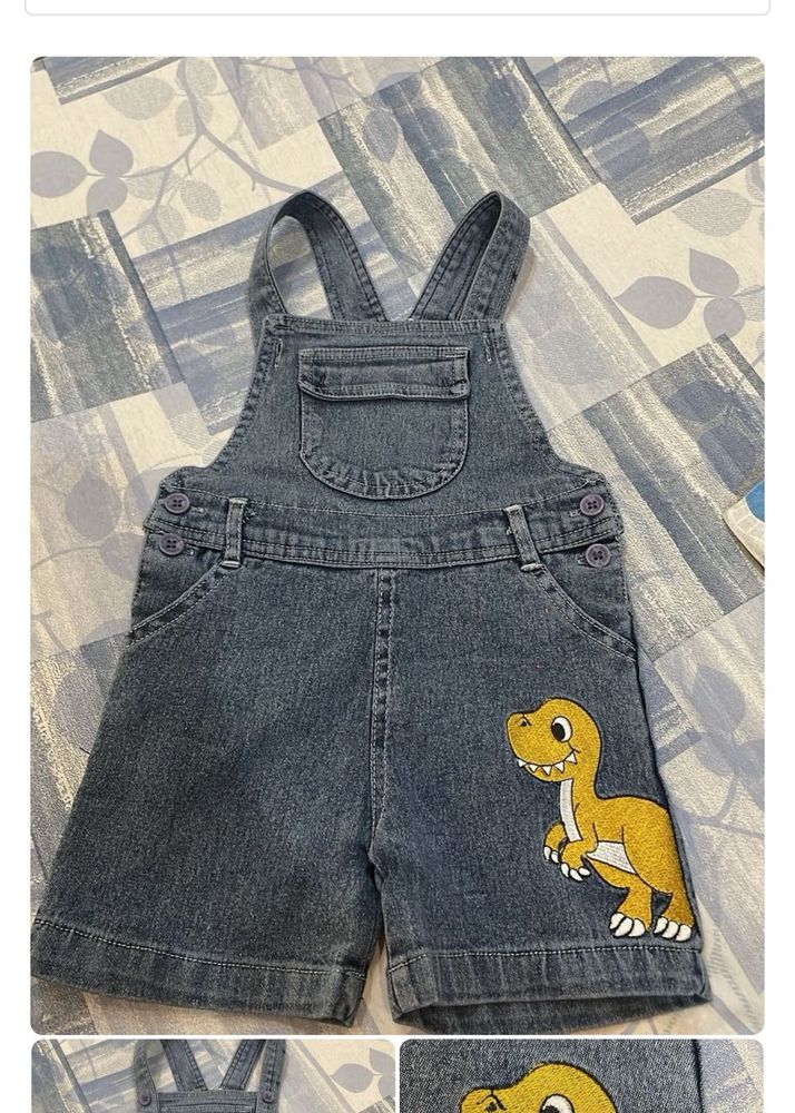 Dino Denim Overalls