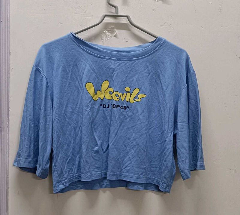 Blue "Weevils DJ OP40" Graphic Tee