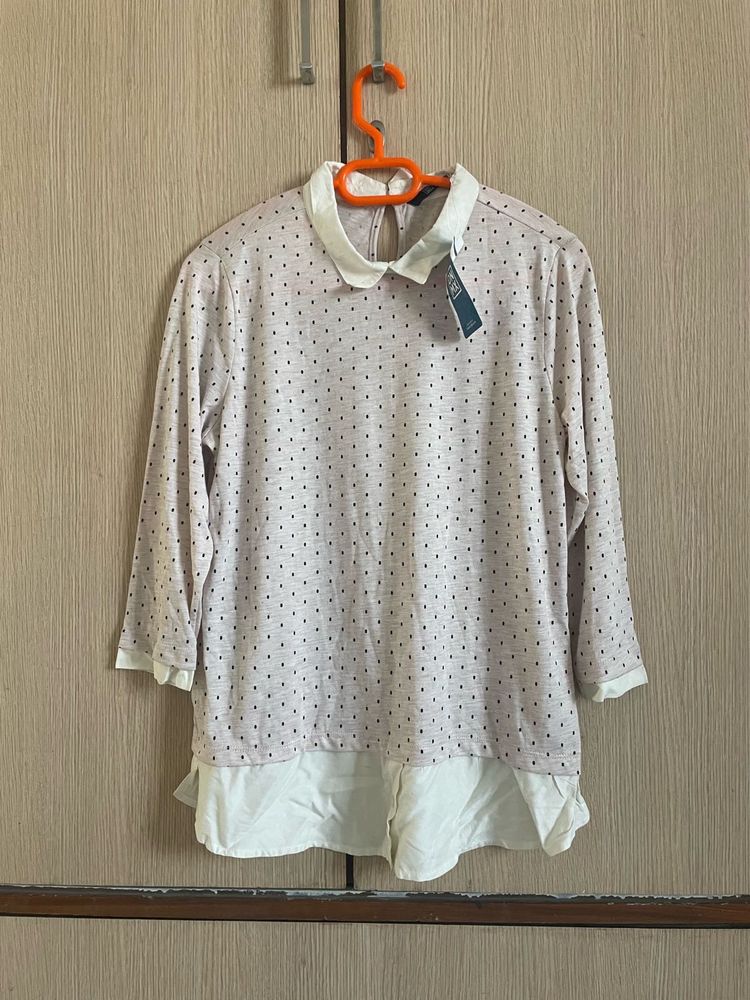 formal and casual Polka Dot Layered Tunic
