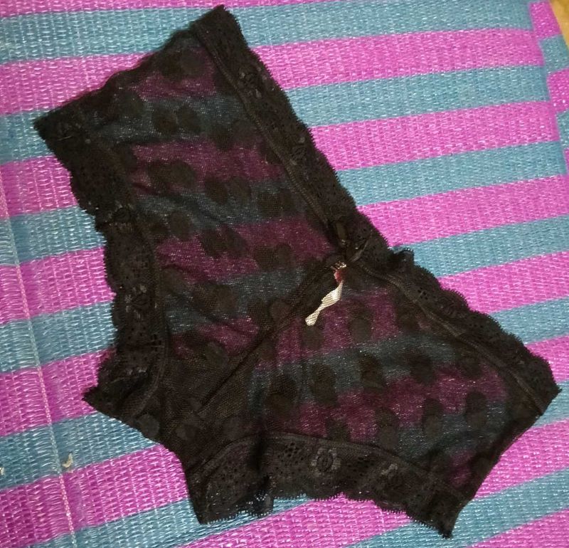 Lace Briefs with Polka Dot Detail
