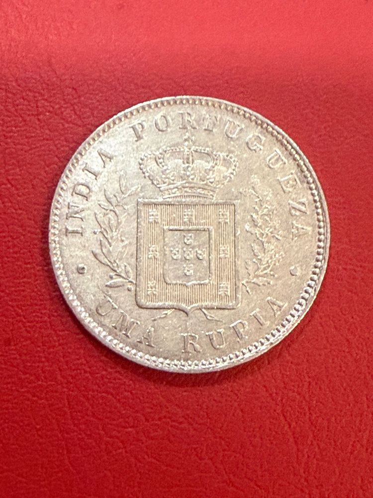 1 rupee silver coin Portuguese India