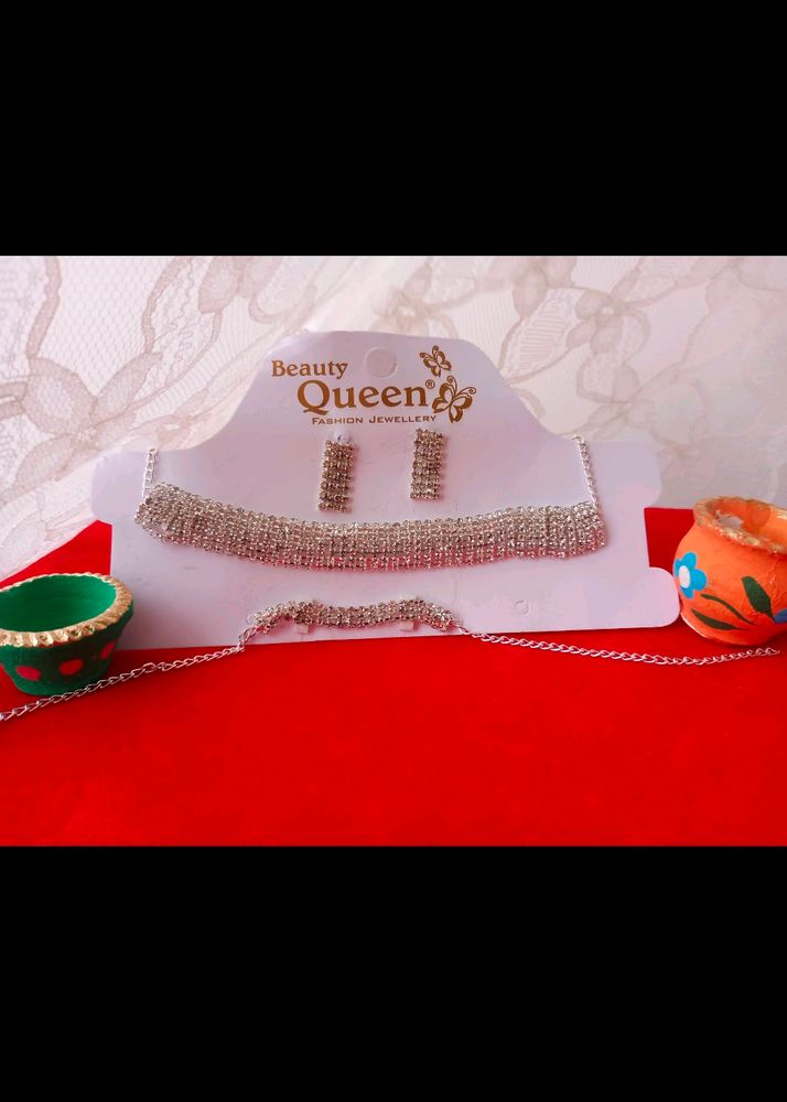 Ad Necklace Set With Earrings &amp; Bracelet