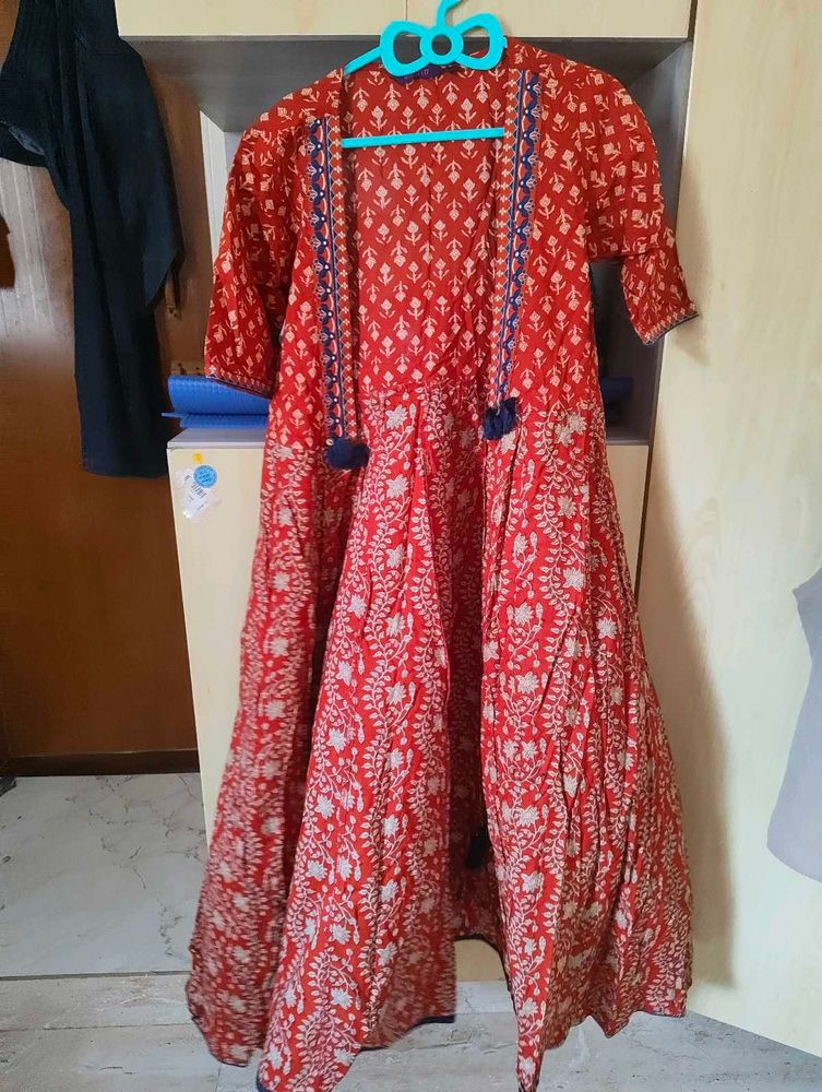 Red Ethnic Kurta Jacket