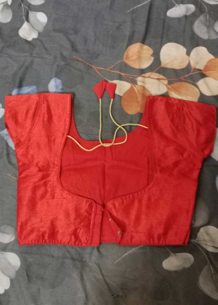 Vibrant Red Silk Blouse