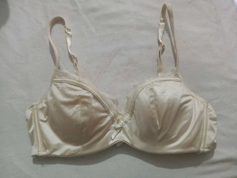 imported Satin Lace Trim Bra