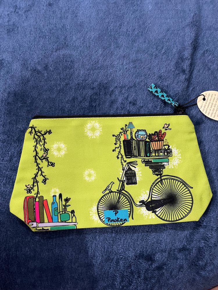 New Canvas Embroidered  Cosmetic Bag