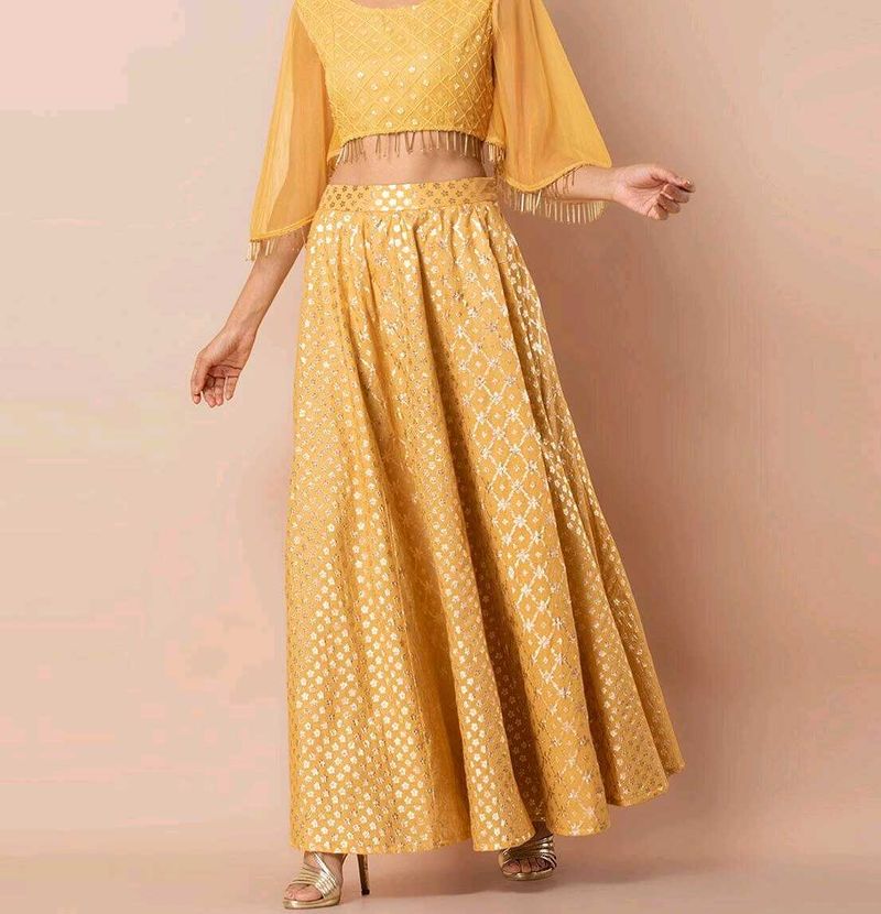 Chanderi Flared Skirt