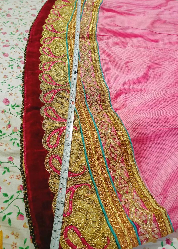 Garba/Dandiya..Pink&amp; Blue Embroidered lehnga