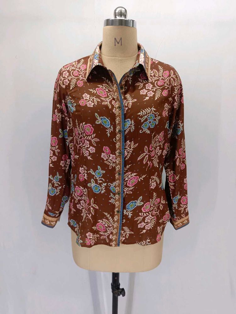 bohemian border print shirt
