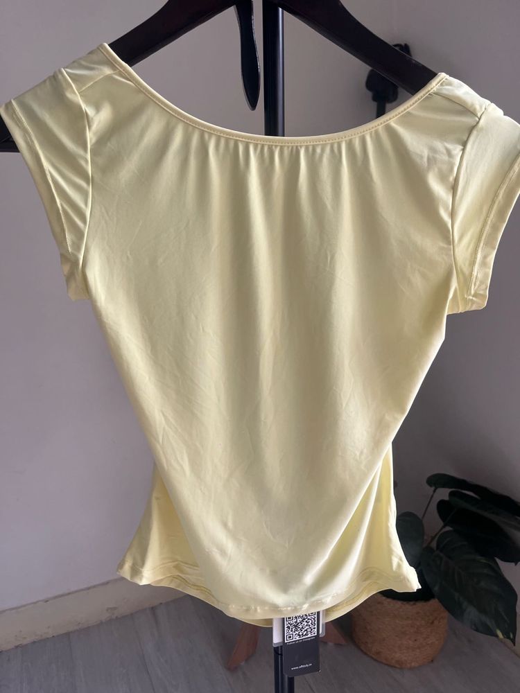 Butter yellow backless top