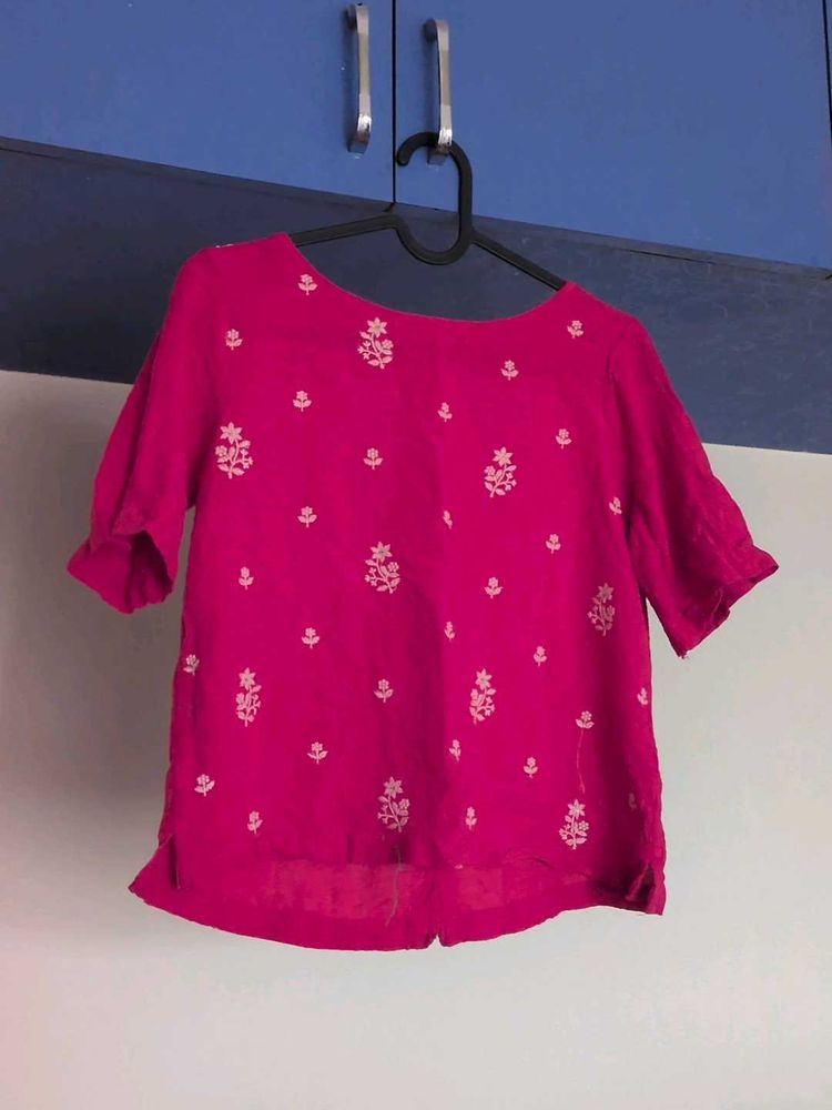 Red Embroidered Blouse