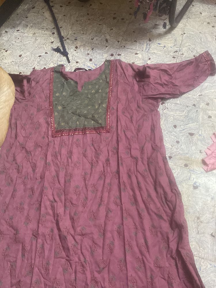 Purple Floral Kurti