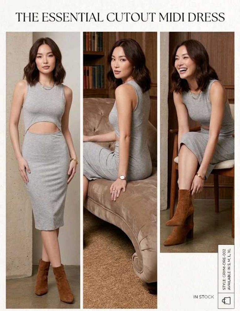 The Essential Cutout Midi Dress