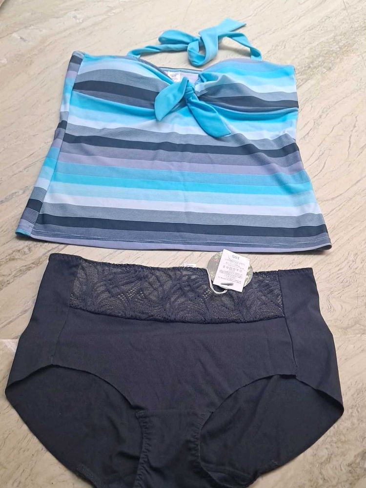 Striped Bikini Set with Tie Detail