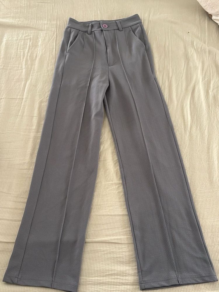Stylish Grey Wide Leg Pants