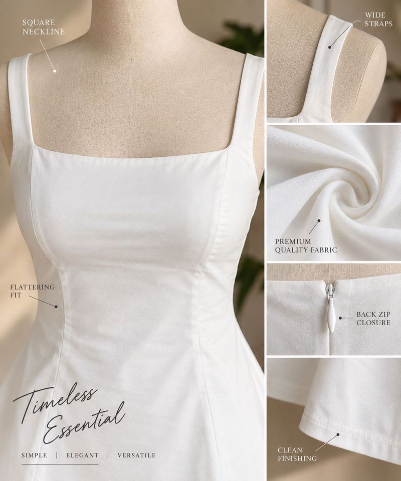 Classic White Vacation Mini Dress