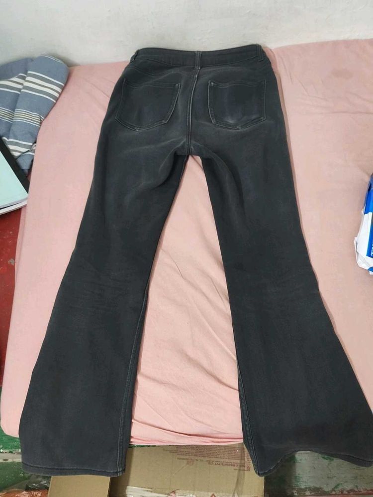 Flared Dark Wash Denim Jeans