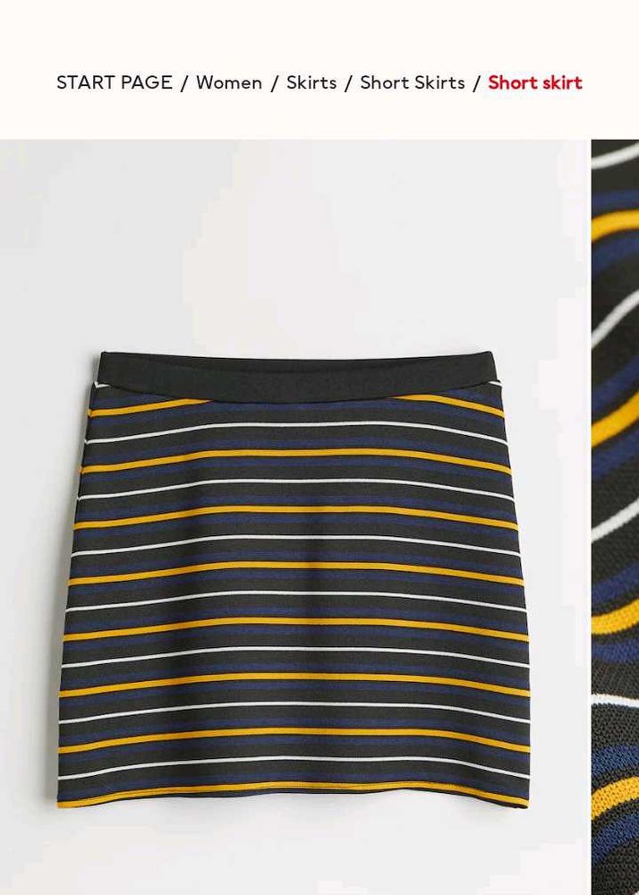 H &amp; M Black And Yellow Stripe Skirt